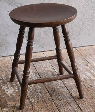 イギリス アンティーク家具 木製スツール　 椅子 12888