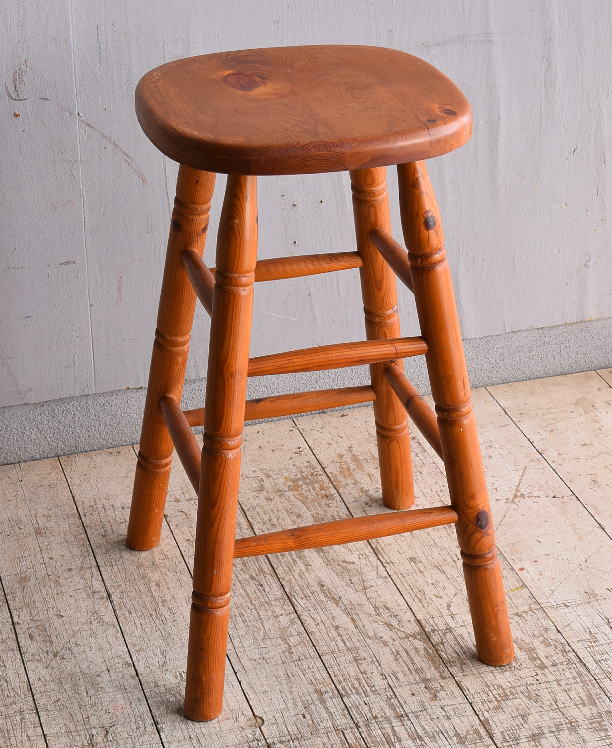 英国アンティーク木製スツール/椅子イス/チェア/踏み台/腰掛(76-159