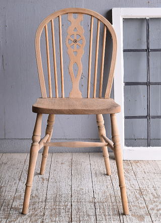 英国アンティーク木製キッチンチェア/ダイニングイス椅子/飾り棚(76
